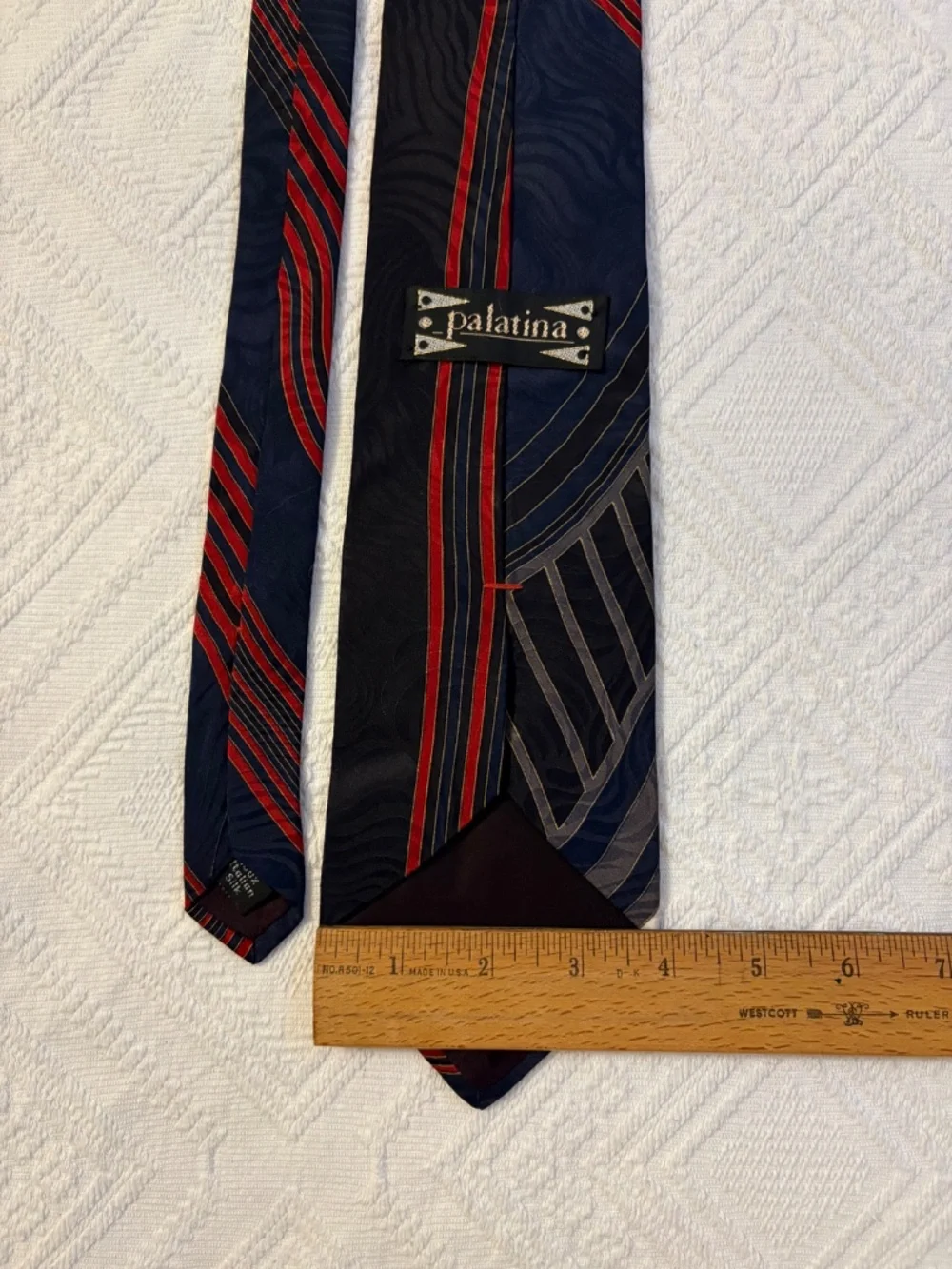 Vintage Palatina 100% Italian Silk Geometric Retro Necktie – Made in USA
